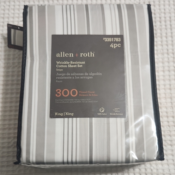 Wrinkle-Resistant Cotton Sheet Set - Stripe - Picture 1 of 3